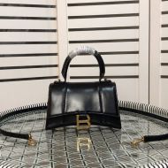 Balenciaga XS Hourglass HandBag In Calfskin Black