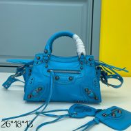 Balenciaga XS Neo Cagole Handbag In Lambskin Blue