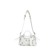 Balenciaga XS Neo Cagole Handbag In Lambskin White