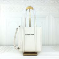 Balenciaga XXS Everyday Tote In Grained Calfskin White