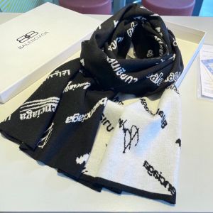 Balenciaga All Logo Scarf In Black