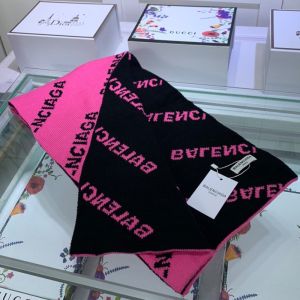 Balenciaga Allover Logo Scarf In Pink