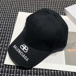 Balenciaga BB Visor Cap Embroidered Logo Cotton In Black