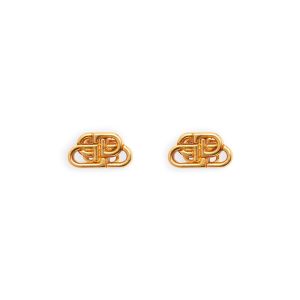 Balenciaga BB XS Stud Earrings In Gold