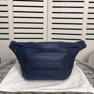 Balenciaga Everyday Beltpack In Calfskin Navy Blue