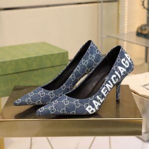 Balenciaga Knife 80MM Pumps Women GG Supreme Blue