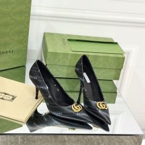 Balenciaga Knife BB 80MM Pumps Women Logo Striped Calfskin Black