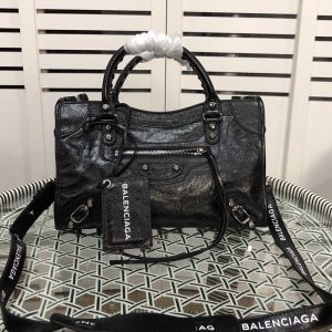 Balenciaga Mini Classic City Shoulder Bag In Calfskin Black