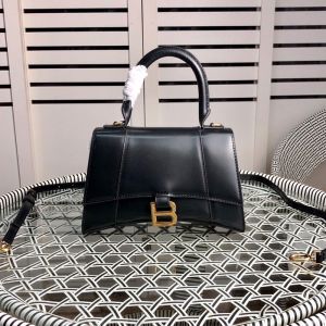 Balenciaga Small Hourglass HandBag In Calfskin Black