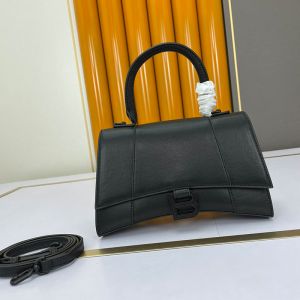 Balenciaga Small Hourglass Handbag In Cow Leather Black