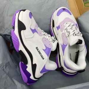 Balenciaga Triple S Sneakers Women Leather and Mesh White/Purple