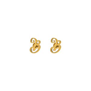 Balenciaga Typo B Earrings In Gold