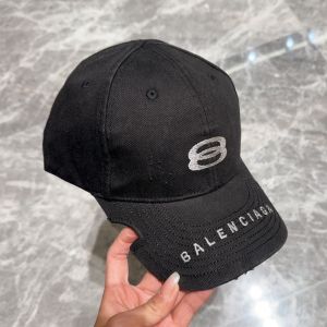 Balenciaga Unity Sports Icon Embroidered Cap Cotton In Black