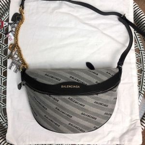 Balenciaga XS Souvenir Beltpack In Monogram Canvas Grey