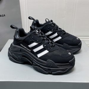 Balenciaga X Adidas Triple S Sneakers Unisex Leather and Mesh Black