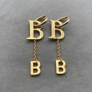 Balenciaga B Chain XS Pendant Earrings In Gold