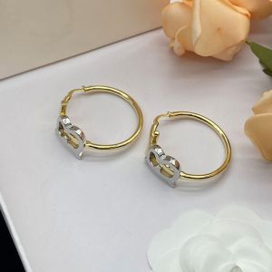 Balenciaga B Hoop Metal Earrings In Gold