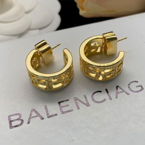 Balenciaga BB Icon Loop Earrings In Gold