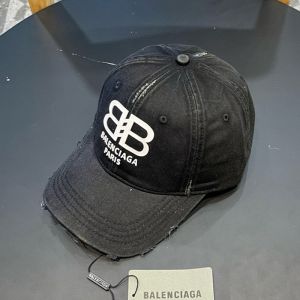 Balenciaga BB Paris Baseball Cap Denim In Black