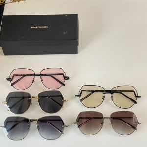 Balenciaga BB0169SA Invisible Round Metal Sunglasses with Logo