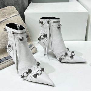 Balenciaga Cagole 90MM Booties Women Calfskin White