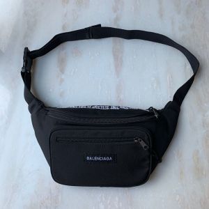 Balenciaga Explorer Beltpack In Logo Embroidered Canvas Black