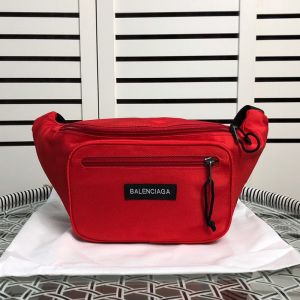 Balenciaga Explorer Beltpack In Patched Nylon Red