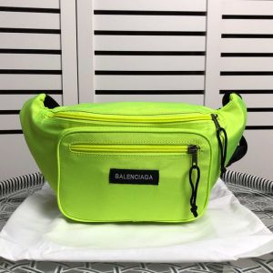 Balenciaga Explorer Beltpack In Patched Nylon Lemon