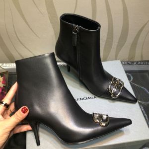 Balenciaga Knife BB 80MM Booties Women Sheepskin Black