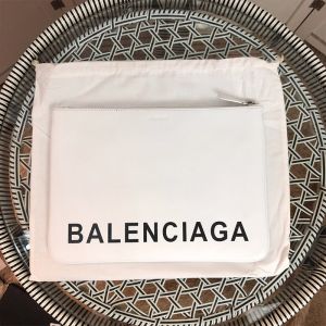 Balenciaga Large Cash Pouch In Calfskin White