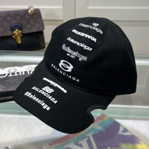 Balenciaga Multi Logo Baseball Cap In Black