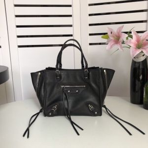 Balenciaga Papier Zip Around Bag In Calfskin Black