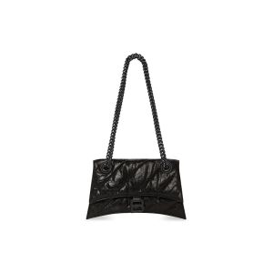 Balenciaga Small Crush Chain Bag In Quilted Crushed Calfskin Black