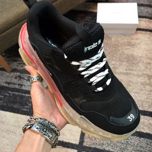 Balenciaga Triple S Sneakers with Clear Sole Unisex Leather and Mesh Black