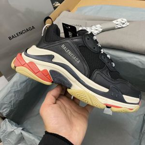 Balenciaga Triple S Sneakers Unisex Multi-Patches Leather and Mesh Black