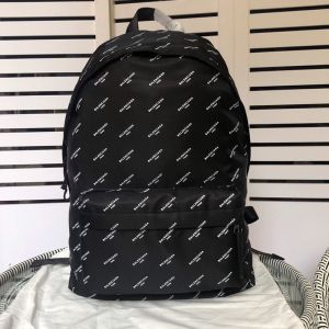 Balenciaga Wheel Backpack In Monogram Nylon Black