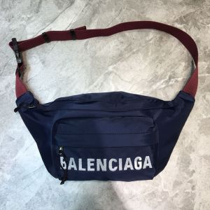 Balenciaga Wheel Beltpack In Canvas Navy Blue/Red