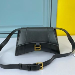 Balenciaga XS Downtown Shoulder Bag Smooth In Calfskin Black