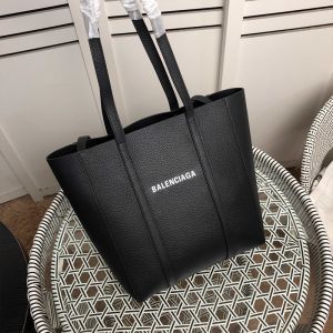 Balenciaga XS Everyday Tote In Grained Calfskin Black