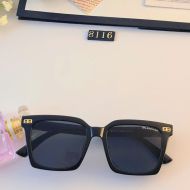 Balenciaga 8116 Square Acetate Sunglasses With BB Logo In Black