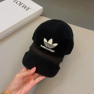 Balenciaga x Adidas Cap Logo Embroidered Cotton In Black/White