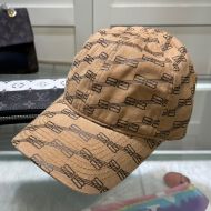 Balenciaga Allover BB Baseball Cap In Brown