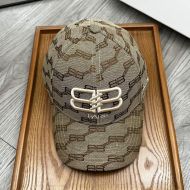 Balenciaga Allover BB Paris Embroidered Cap In Brown