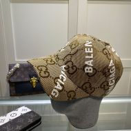 Balenciaga Allover Logo Baseball Cap In Brown