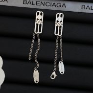 Balenciaga BB Icon Chain Pendant Earrings In Silver