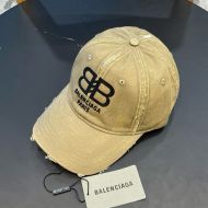 Balenciaga BB Paris Baseball Cap Denim In Brown