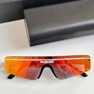 Balenciaga BB003S Ski Rectangle Sunglasses In Black/Orange