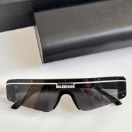 Balenciaga BB003S Ski Rectangle Sunglasses In Black/White