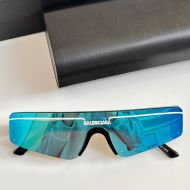 Balenciaga BB003S Ski Rectangle Sunglasses In Teal