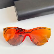 Balenciaga BB004S Shield Sunglasses In Orange